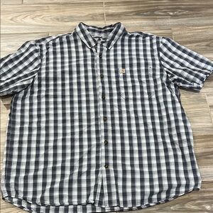 Carhartt Men's Plaid Black and White Shirt